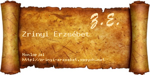 Zrinyi Erzsébet névjegykártya